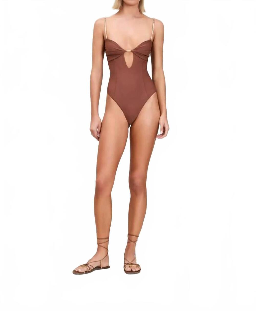 NEW DEVON WINDSOR dawn full-piece swimsuit in brown